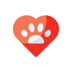 Heart with paw icon